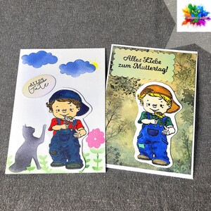 Muttertag Mama Karte Mutter Grußkarte Geschenk Junge Sohn Kind