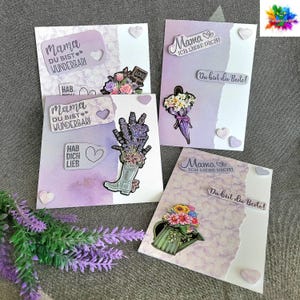 Muttertag Geburtstag Mama 3D Karte Geschenk Grußkarte Mutter Blumen