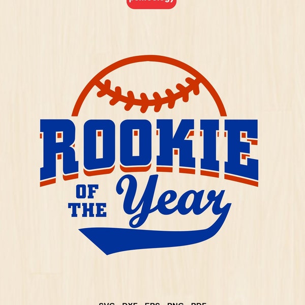 Rookie of the Year First Birthday Shirt, 1st Birthday Outfit for Baseball theme party, Svg Dxf Eps Png, Cricut Cut Files, Sublimation Design