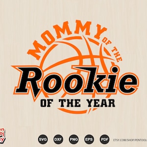 Basket-ball recrue Svg, maman de la recrue de l'année, maillot de basket-ball pour maman - Svg Dxf Eps Png, fichiers de coupe Cricut, conception par sublimation