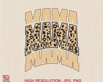 Baseball Mama Leopard PNG: Trendy Sublimation Design (Digital Download)