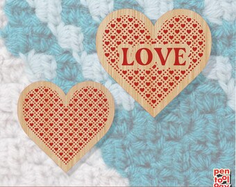 Layered Heart SVG | 2 Layer Wood Heart Laser Cut File | Love Heart Svg Dxf Png | Valentine Gift & Anniversary Sign Design
