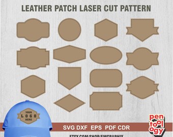 Hut-Patch Laser-Datei, Lederhut-Patches Schnittmuster SVG-Dxf-Pdf-Cdr-Dateien für Glowforge, Xtool und andere Schneidemaschinen, SVG-Bundle