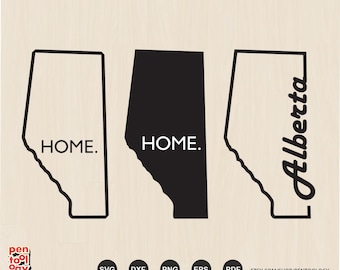 Alberta Home Svg, Alberta Map Home Cut file for Laser, Cricut, Silhouette,  Decal, Vinyl, Sublimation, Pdf Png Dxf