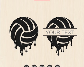 Dripping Volleyball SVG | Edgy Sports Design for Shirts, Name Monogram Sign (Instant Download)