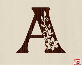 Floral Alphabet SVG Bundle, Flower Letter Alphabet Png Clipart (Digital Download)