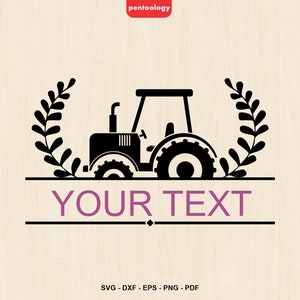 Tractor Monogram Svg | Tractor Split Svg | Farm tractor clipart, Farm monogram logo, Name frame - Svg Png Dxf Eps Cut Files