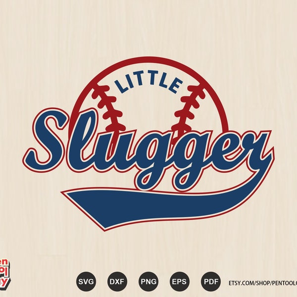 Little Slugger Birthday SVG - Cake Smash Outfit,  Slugger Birthday Shirt, Baseball Birthday Cut File Svg Dxf Eps Png, Sublimation, DTF File