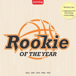 Rookie of the Year SVG, Basketball Rookie Svg, Basketball Birthday Shirt - Svg Dxf Eps Png, Cricut Cut Files, Sublimation Design