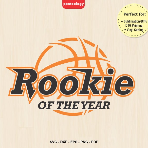 Rookie of the Year SVG,  Basketball Rookie Svg, Basketball Birthday Shirt - Svg Dxf Eps Png, Cricut Cut Files, Sublimation Design