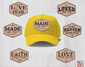 Christian Hat Patch Bundle SVG | Bible Verse Leather Patch Designs