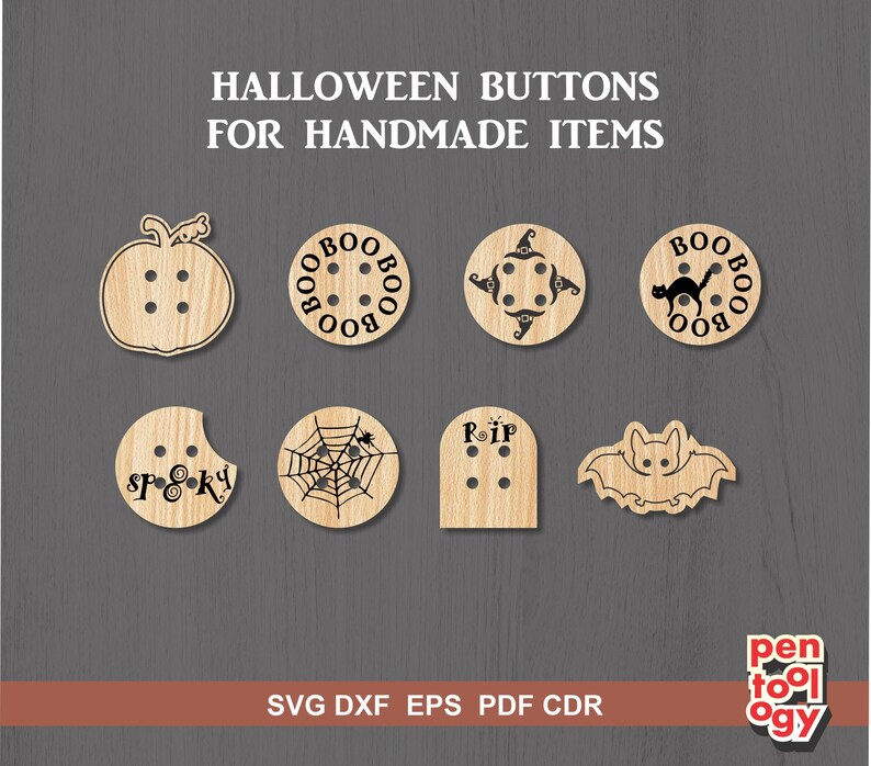 Halloween Buttons Laser Cut File: SVG DXF Vector Pattern - Etsy