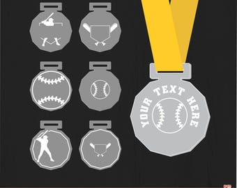 Baseball Medal SVG Bundle, Sports Award Laser Cut File, Baseball Award Dxf Eps, AI, Cdr, Team Player MVP Award