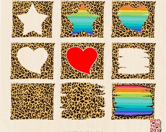 Leopard PNG Bundle: Sublimation Designs, Rainbow Clip Art (High Resolution)