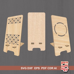 Customizable Phone Stand Cutting Template – 3 Styles for Easy Personalization