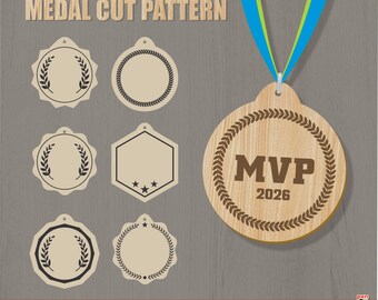 Custom Medal Template SVG Bundle | Award & Recognition Medal Laser Cut Files | Award SVG