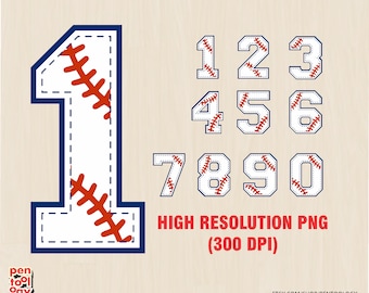 Varsity Baseball Numbers: Sublimation PNG File (300 dpi)