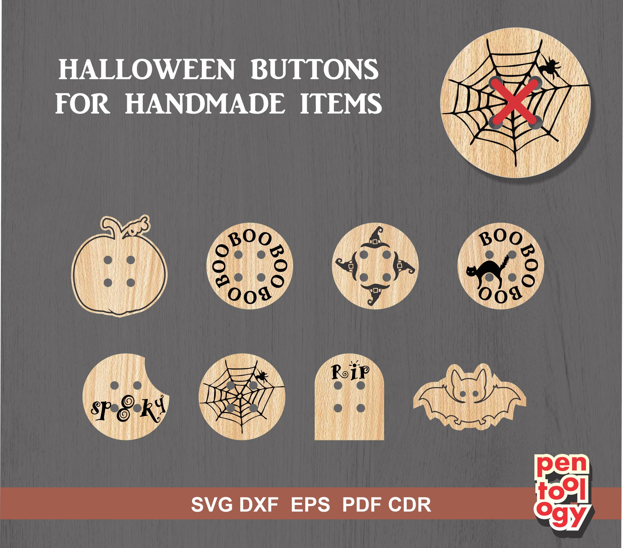 Halloween Buttons Laser Cut File: SVG DXF Vector Pattern - Etsy