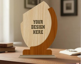 Wood Award Plaque SVG | Trophy Plaque Laser Cut File | CNC Woodworking Template | Dxf Eps Png Pdf Ai Cdr | Engraving Award Design