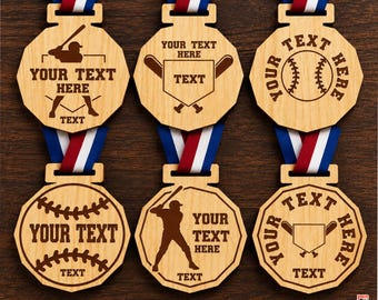 Custom Medal Pattern, Baseball Medal Laser Cut and Engrave File, Blank awards, SVG Vector File
