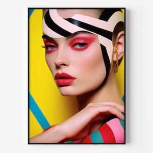 Pop Art Wall Art, Woman Print, Trendy Comic Pop Art Style, multicolored Print Decor, Woman Wall Art, POP ART Print, artful Feminine Poster