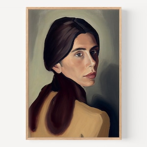 Portrait de femme vintage, peinture à l'huile, figure féminine vintage, impression d'art mural de femmes, portrait de femme, affiches de féminisme