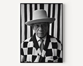 Picasso Wall Art Black and White Picasso Poster Self Portrait Print Famous Photograph Style Portrait Man Artprint Artist Poster Man