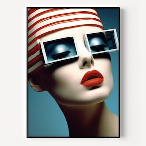 Retro Comic Style Pop Art Girls, Pop Model Art, Woman Print, Trendy Pop Style, multicolored Print, Woman Wall Art, Artful Feminine Poster