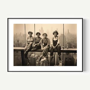 Lunch Atop a Skyscraper Print, New York Photography, Feminist Art