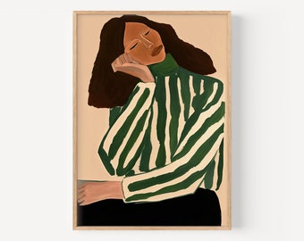 Impressionist Artful Women Modern Abstract Wall Art Modern Figurative Art Gallery Modern Simple Neutral Painting Minimalist Modern Art Print