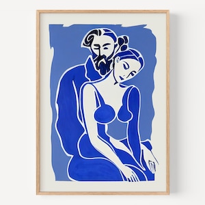 Galleria di mostre di stampe di Henri Matisse, poster di arte murale, stampe blu di Matisse, stampe di persone astratte, poster di uomini e donne