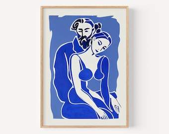 Exposición de impresiones de Henri Matisse, galería de arte mural, póster, impresiones azules de Matisse, impresiones abstractas de personas, pósteres de hombres y mujeres