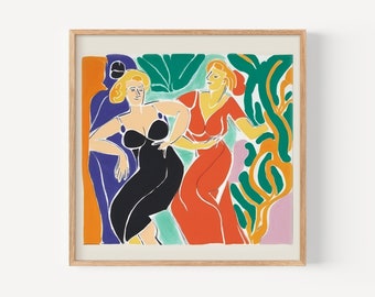Henri Matisse Impresión Exposición Galería Impresión de arte Póster Matisse Mujeres bailando Impresiones Arte mural abstracto Personas Mujeres Pósteres Multicolor