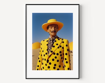Salvador Dali Art Print Salvador Poster Landscape Portrait Print Famous Photograph Style Portrait  Artist Poster Joyful Portrait Artful