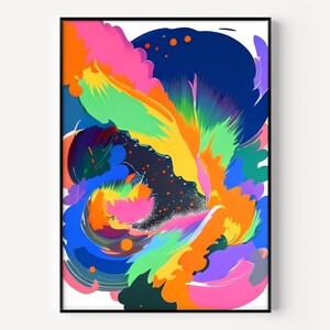 Arte cómico abstracto Impresión de arte cómico abstracto Pintura extragrande moderna colorida Pósteres multicolor Ilustración de pósteres de cómics modernos