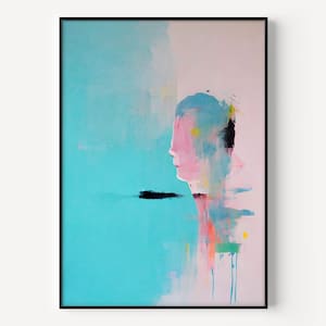 Soft pastel wall art, abstract painting giclee print, large fine art print, modern abstract art, acrylic art print, Modern Wall Art
