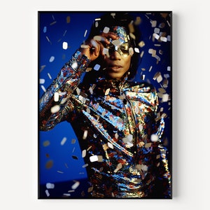 Michael Wall Art Michael Print Famous Photography Man Painting Vintage Photograph Portrait of Famous  Singer