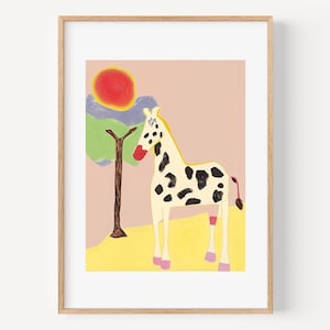 Cuadro de caballo, arte mural abstracto de caballo, póster de caballo para habitación infantil, póster para niños, pinturas de caballos, arte mural de animales para amantes de los caballos.