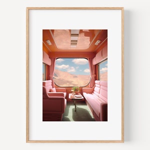 New York Illustration Subway Art Print, Iconic NYC Wall Art, Subway Train print, Manhattan Travel Art, Nature Print, Minimal Modern Wall Art