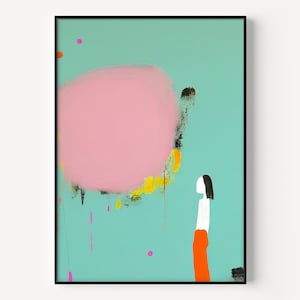 Green Pink Abstract Paintings Extra Large Print Artfully Wall Art Abstract Large Original Painting Modern Simple Art Print Abstract Artful