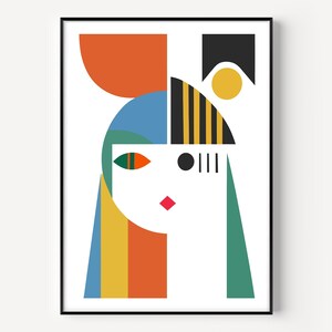 Impresión de cómic abstracto con mujer, arte mural abstracto, arte pop, arte abstracto moderno, pintura, carteles multicolores extragrandes de múltiples figuras