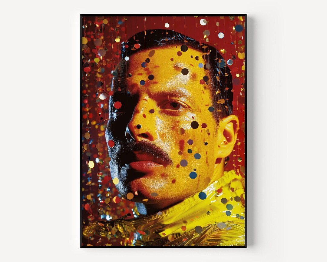 Queen Wall Art Freddie Mercury Print Famous Photography Man Painting ...