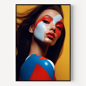 Pop Art Wall Art, Woman Print, Trendy Comic Pop Art Style, multicolored Print Decor, Woman Wall Art, Pop Model Art, artful Feminine Poster