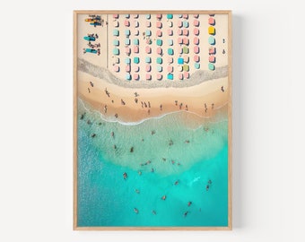 Beach Wall Art  Large Ocean Beach People Wall Art Summer Wall Art Colorful Beach Print Beach Person Gift for Beach House, Kitchen Decore