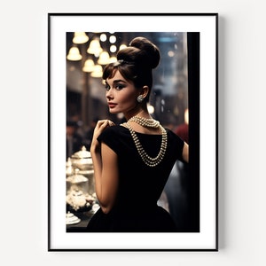 Audrey Hepburn Print, Black and White, Vintage Photo, Audrey Hepburn Poster, Old Hollywood Decor, Feminist Print, Fashion Wall Art