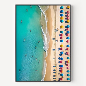 Arte mural con fotografía de playa, impresión de playa del Somme, arte mural grande de playa oceánica, gente en la playa para vacaciones, impresiones de verano, naturismo, vacaciones