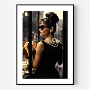 Audrey Hepburn Wandkunst Audrey Hepburn Druck Berühmte Fotografie Frauen Gemälde Vintage Fotografie Porträt von berühmten Bunten Plakat