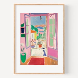 Matisse Open Window Print Henri Matisse Vintage Colorful Wall Art Flowers on Window Landscape Art Prints for Home Decor or Housewarming Gift
