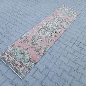 2x9 Turkish Runner, Rug Runner, Vintage Runner 2x9, Oushak Runner Rug 2.3x8.7 Ft. Wool Handmade Rug, Naturel Handwoven Rug, Anatolian Runner