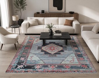 Turkish area rugs for living room 7x8.5 : Oushak Saloon Rug, Oriental Rug